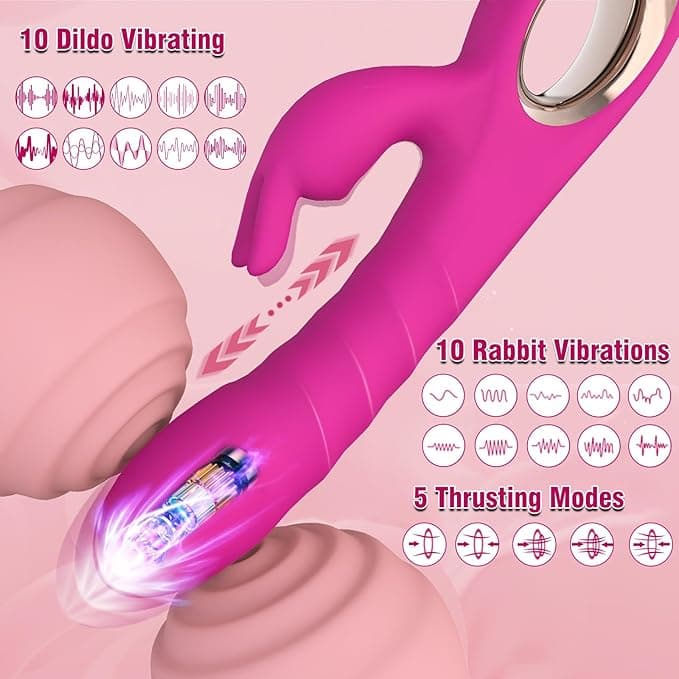 Rabbit vibrator — 10 + 10 vibration modes & 5 thrusting speeds